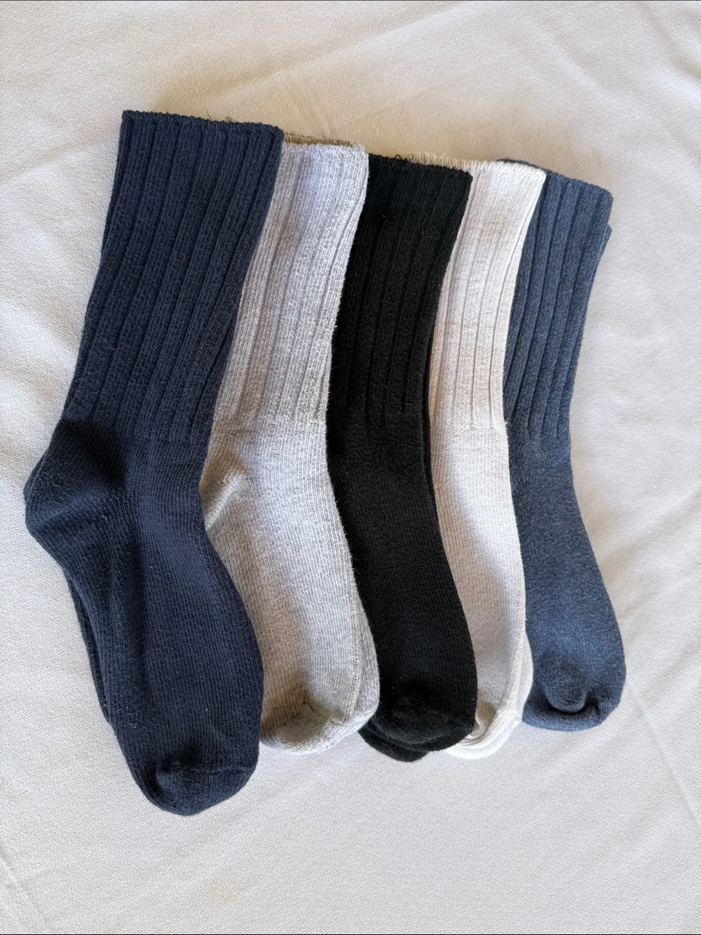 Classic Ribbed Ladie’s Crew Socks - Multi-Pack (Black, Gray, Light Gray, Navy)